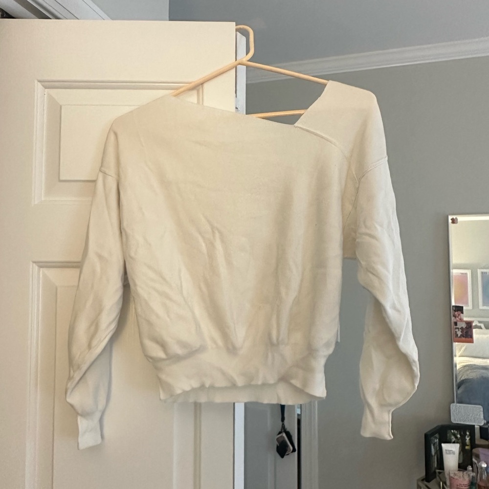 Women's Off-Shoulder Cream Sweater